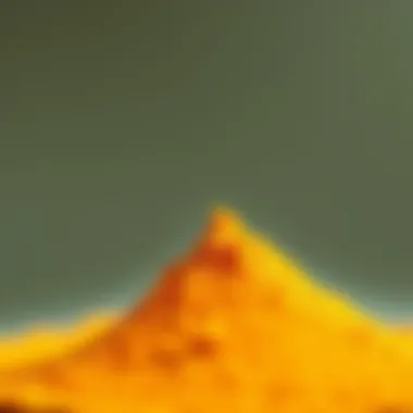 A close-up view of pure Vitamin C powder showcasing its vibrant color and texture.