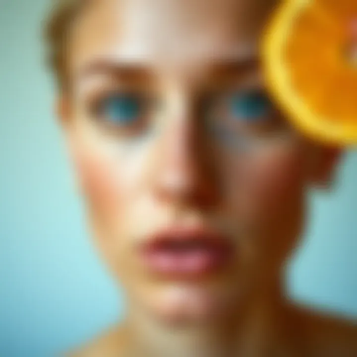 Before and after skin transformation demonstrating the effects of using pure Vitamin C.