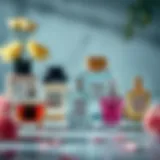 Captivating fragrance bottles arranged aesthetically