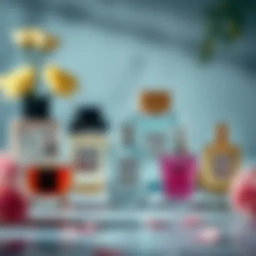 Captivating fragrance bottles arranged aesthetically