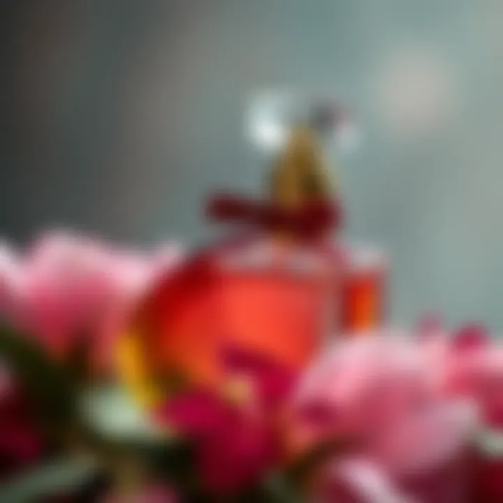 Close-up of floral notes in perfumes showcasing elegance