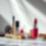 Iconic makeup products showcasing luxury and quality