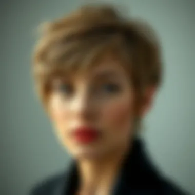 Close-up of a textured short hairstyle with waves
