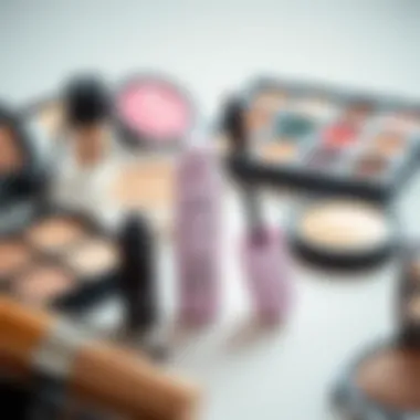 Flat Lay of Essence I Love Extreme Volume Waterproof Mascara with Essentials Flat lay of Essence I Love Extreme Volume Waterproof Mascara with makeup essentials