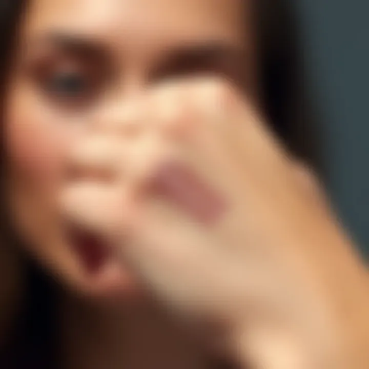 Swatch of Essence I Love Extreme Volume Waterproof Mascara Swatch of Essence I Love Extreme Volume Waterproof Mascara on a hand