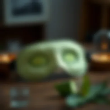 Cucumber Eye Mask for Refreshing Skin A soothing cucumber eye mask on a wooden table.