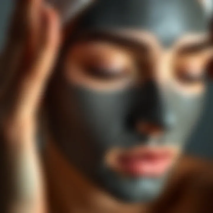 Applying a Clay Mask Application of a clay mask on a smooth skin surface