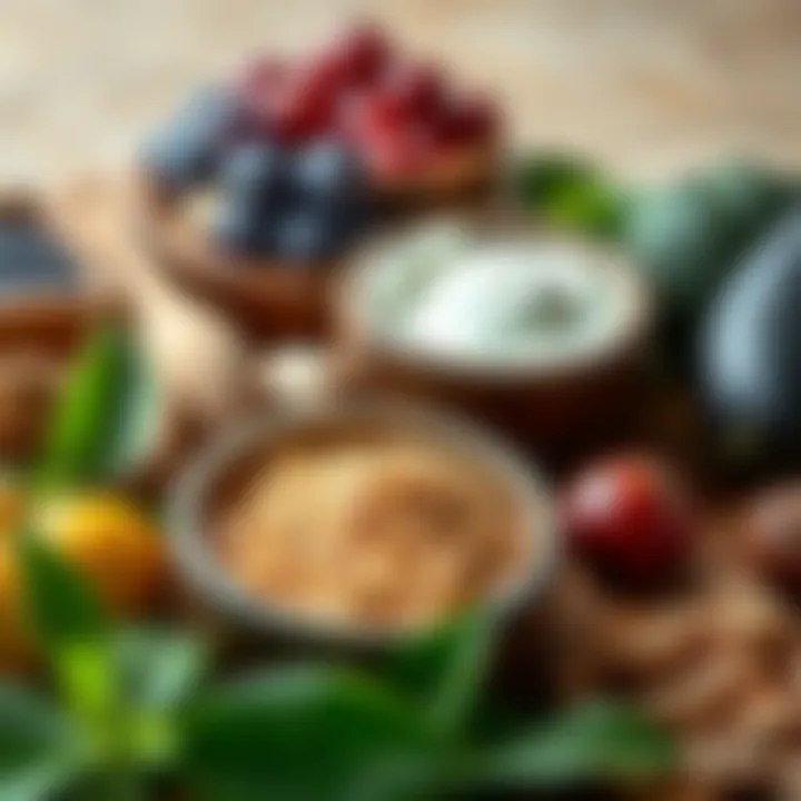 Natural Ingredients for Effective Masks A vibrant assortment of natural ingredients for homemade masks