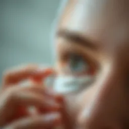 Gentle application of eye cream