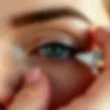 Delicate eye contour application technique