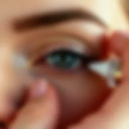 Delicate eye contour application technique