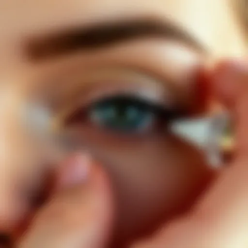 Delicate eye contour application technique