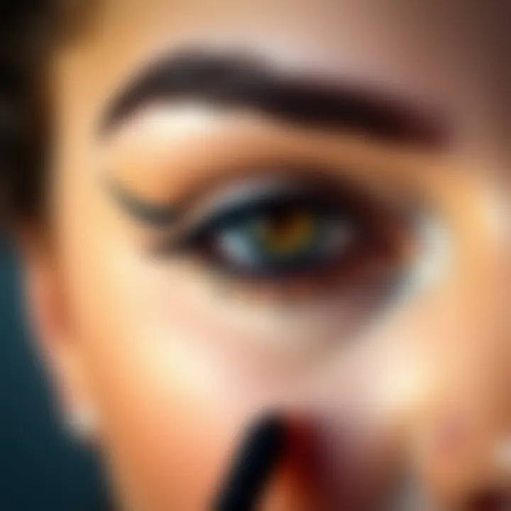 Close-up of perfectly blended eyeliner and mascara