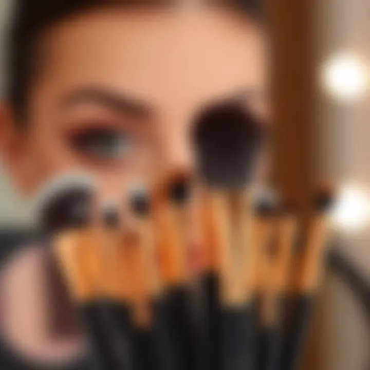 Set of makeup brushes specifically designed for eye makeup application