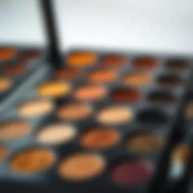 Palette of eyeshadow shades suitable for different skin tones