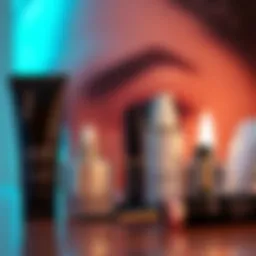 Illustration of eyebrow care products