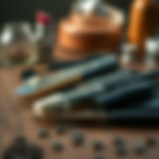 Eyebrow grooming tools displayed on a wooden surface