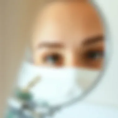 A mirror reflecting a well-maintained eyebrow routine