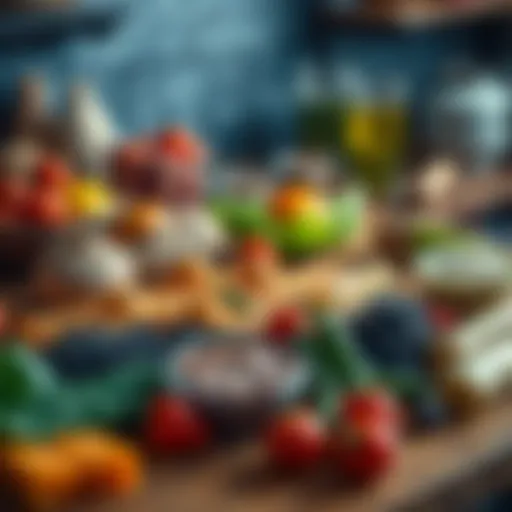 A vibrant assortment of fat-burning foods on a wooden table.