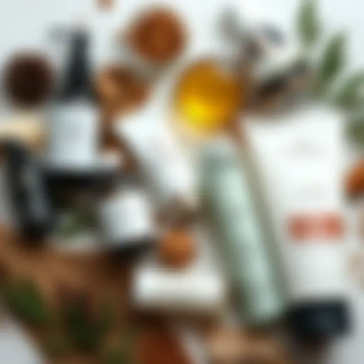 Variety of Oil-Based Cleansers An aesthetically pleasing flat lay of various oil-based cleansers with natural ingredients