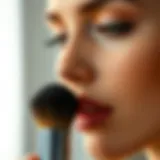 Elegant makeup application showcasing foundation's texture