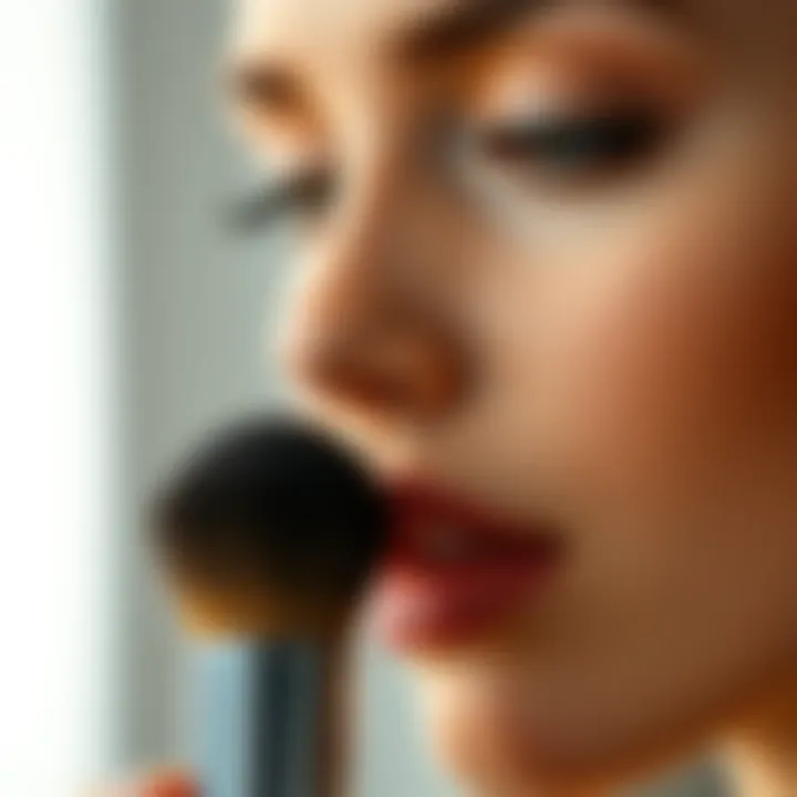 Foundation Application Texture Elegant makeup application showcasing foundation's texture