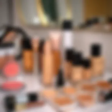 Foundation shades on a vanity table