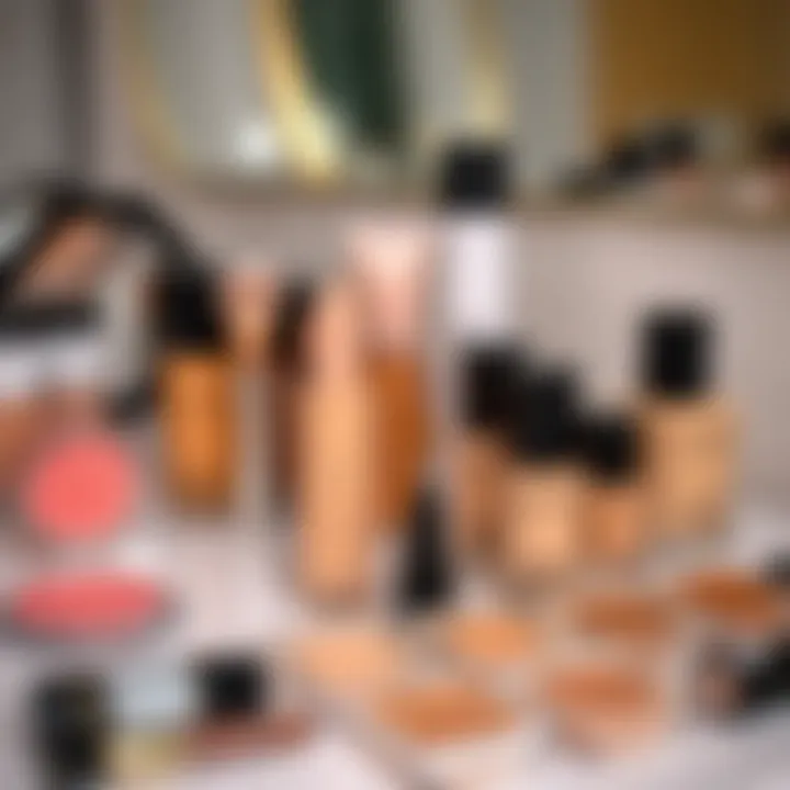 Foundation shades on a vanity table