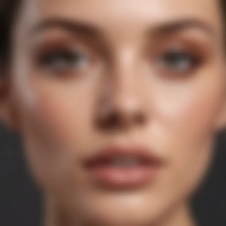 Close-up of flawless skin with foundation