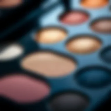 Shimmering Eyeshadow Palette Close-up of shimmering eyeshadow palette for nighttime looks