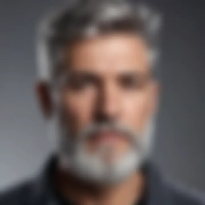 Trendy gray hair with stylish beard