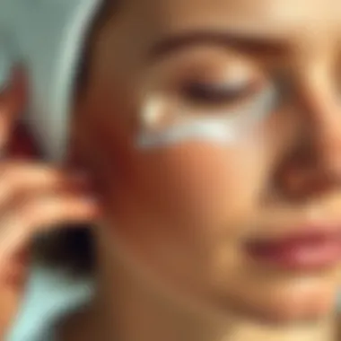 Sunscreen application on the skin