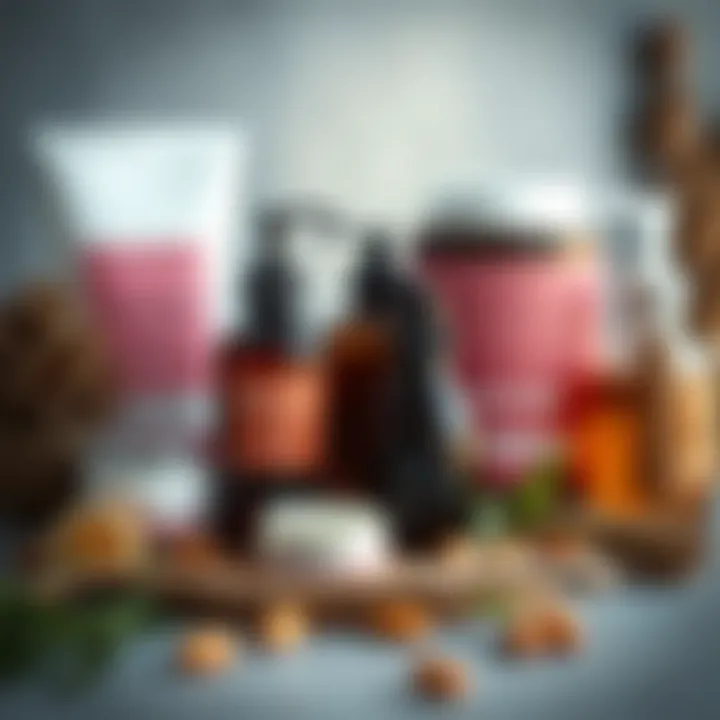 Natural hair care products displayed