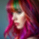 A spectrum of vibrant hair colors ranging from natural to bold shades