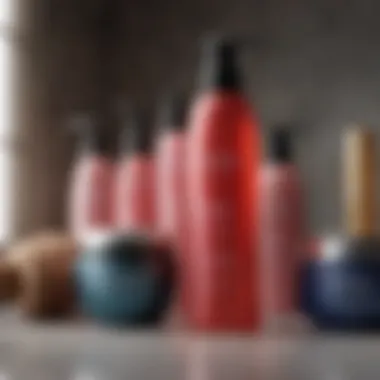 A variety of hair care products lined up for optimal hair health.