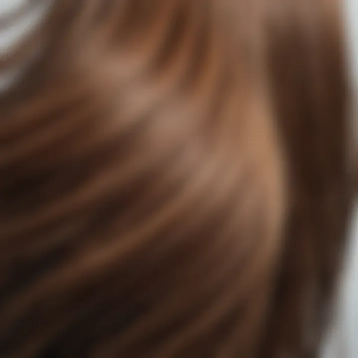 Close-up of healthy hair strands showcasing shine and vitality