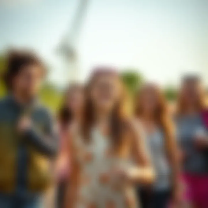 A group of friends engaging in outdoor activities