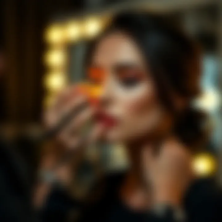 Stylist applying fine highlights professionally