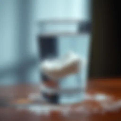 Vibrant collagen powder in a glass of water