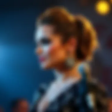 Stylish Updo Hairstyle of Jennifer Lopez Stylish updo hairstyle worn by Jennifer Lopez during a performance