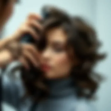 Demonstration of Hair Products Demonstration of hair products for frizz control