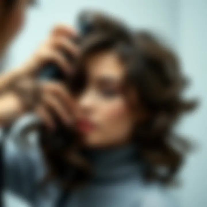 Demonstration of Hair Products Demonstration of hair products for frizz control