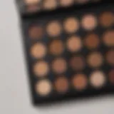 A palette showcasing various shades of coffee tones suitable for eye makeup.