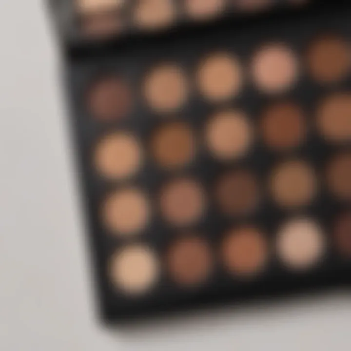 A palette showcasing various shades of coffee tones suitable for eye makeup.