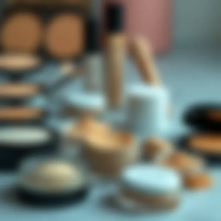 Different Types of Concealer Powder Varieties of concealer powder displayed in a beauty setup