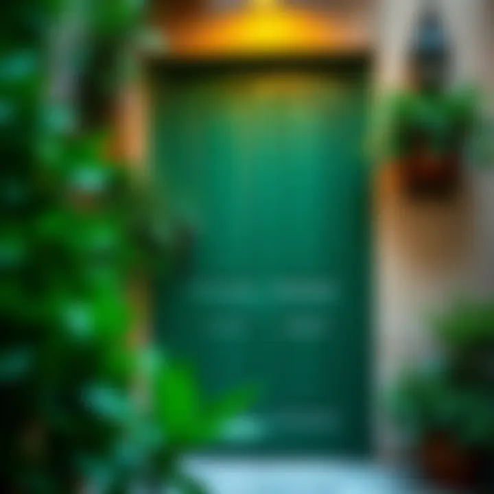 Stylish green door adding a touch of nature indoors