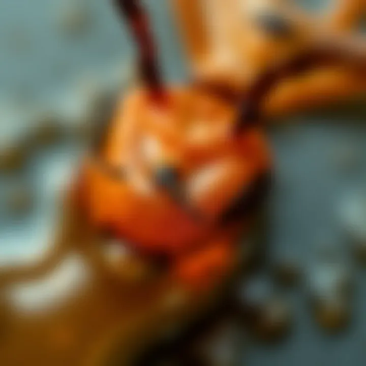 Close-up of ant oil texture