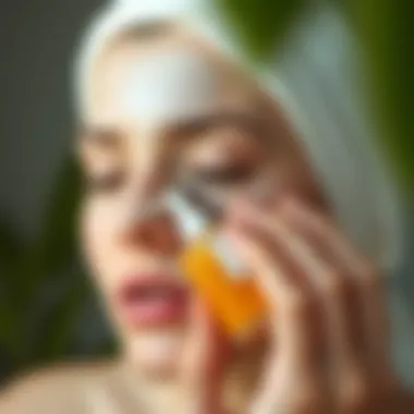 Application of Ant Egg Oil Ant egg oil application on skin