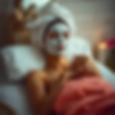 Relaxing during a skincare routine