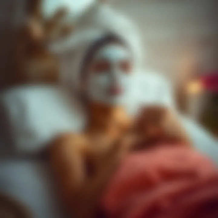 Relaxing during a skincare routine